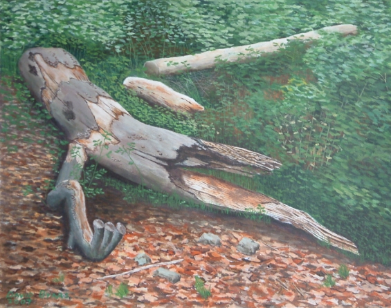 painting of dead tree